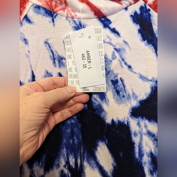 LuLaRoe 4th of July Americana Tie Dye Amber Hoodie size Large USA NWT - Picture 2 of 4